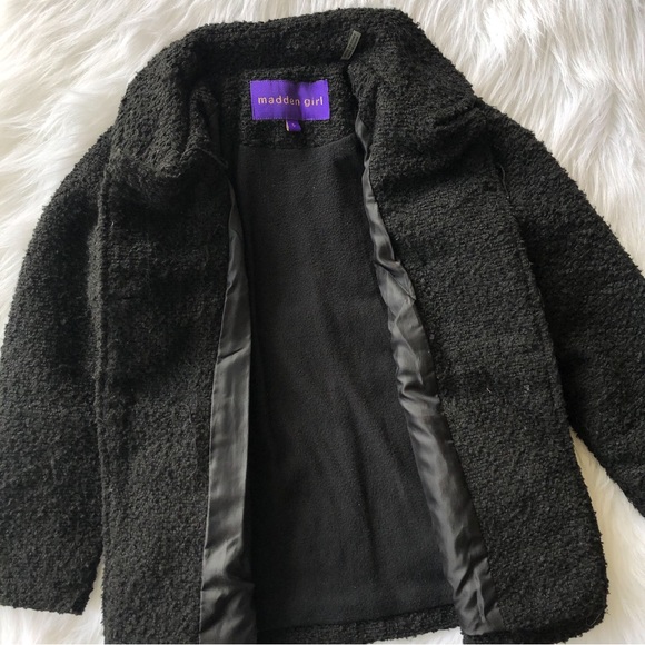 Girls Madden Girl Double Breast Fuzzy Coat - Picture 2 of 4